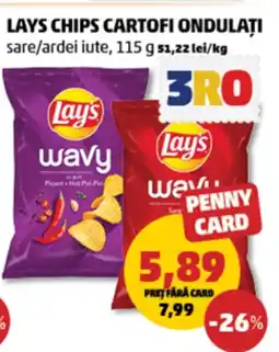 Penny LAYS chips cartofi ondulați sare/ardei iute Ofertă