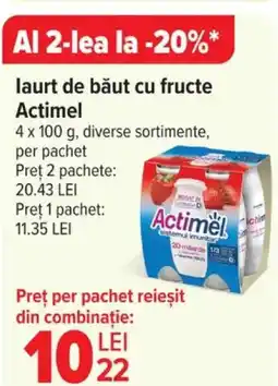 Carrefour laurt de băut cu fructe Actimel Ofertă