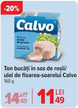 Carrefour Ton bucăți în sos de roșii/ ulei de floarea-soarelui Calvo Ofertă