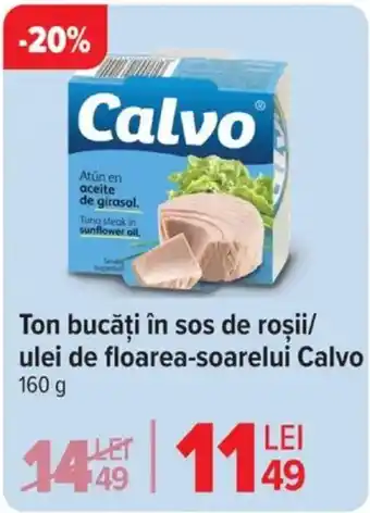 Carrefour Ton bucăți în sos de roșii/ ulei de floarea-soarelui Calvo Ofertă