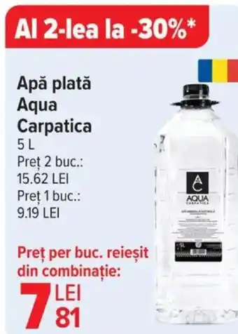 Carrefour Apă plată Aqua Carpatica Ofertă