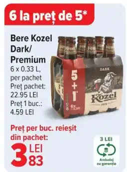 Carrefour Bere Kozel Dark/ Premium Ofertă