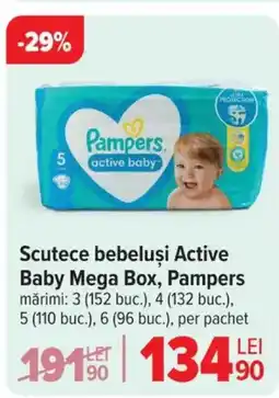 Carrefour Scutece bebeluşi Active Baby Mega Box, Pampers Ofertă