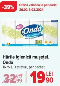 Carrefour Hârtie igienică mușețel, Onda Ofertă