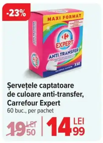 Carrefour Şervețele captatoare de culoare anti-transfer, Carrefour Expert Ofertă