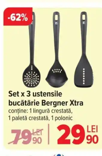 Carrefour Set x 3 ustensile bucătărie Bergner Xtra Ofertă