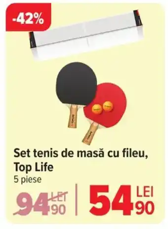 Carrefour Set tenis de masă cu fileu, Top Life Ofertă