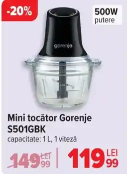 Carrefour Mini tocător Gorenje S501GBK Ofertă