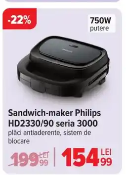 Carrefour Sandwich-maker Philips HD2330/90 seria 3000 Ofertă