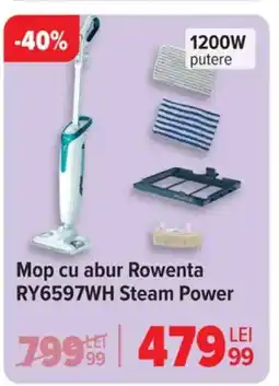 Carrefour Mop cu abur Rowenta RY6597WH Steam Power Ofertă