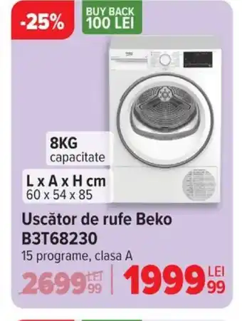 Carrefour Uscător de rufe Beko B3T68230 Ofertă