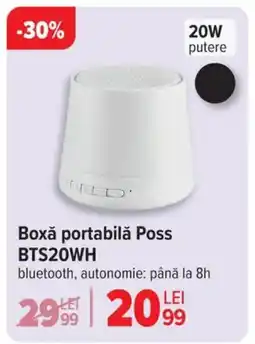 Carrefour Boxă portabilă Poss BTS20WH Ofertă