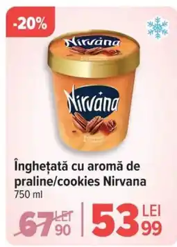 Carrefour înghețată cu aromă de praline/cookies Nirvana Ofertă