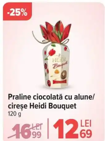 Carrefour Praline ciocolată cu alune/ cireşe Heidi Bouquet Ofertă