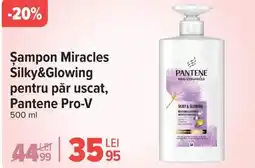 Carrefour Şampon Miracles Silky&Glowing pentru păr uscat, Pantene Pro-V Ofertă