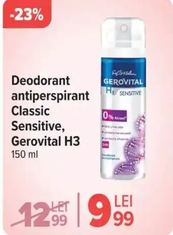 Carrefour GEROVITAL H3 Deodorant antiperspirant Classic Sensitive Ofertă