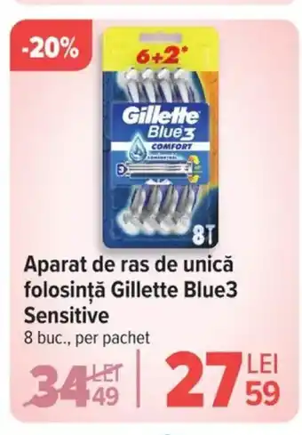 Carrefour Aparat de ras de unică folosinţă Gillette Blue3 Sensitive Ofertă