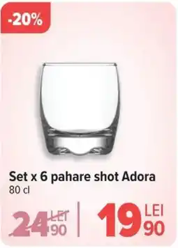 Carrefour Set x 6 pahare shot Adora Ofertă