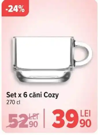 Carrefour Set x 6 căni Cozy Ofertă