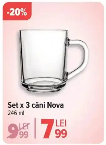 Carrefour Set x 3 căni Nova Ofertă