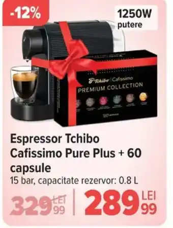 Carrefour Espressor Tchibo Cafissimo Pure Plus + 60 capsule Ofertă