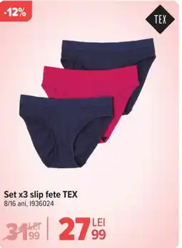 Carrefour Set x3 slip fete TEX Ofertă