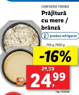 Lidl CONFISERIE FIRENZE Prăjitură cu mere/ brânză Ofertă