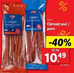 Lidl PIKOK Cârnaţi pui/ porc Ofertă