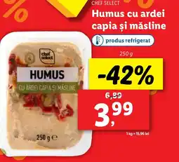 Lidl CHEF SELECT Humus cu ardei capia și măsline Ofertă