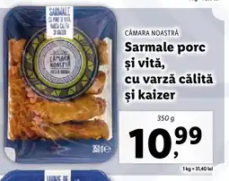 Lidl CĂMARA NOASTRĂ Sarmale porc şi vită, cu varză călită şi kaizer Ofertă