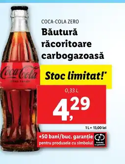 Lidl COCA-COLA ZERO Băutură răcoritoare carbogazoasă Ofertă