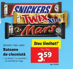 Lidl SNICKERS/TWIX / MARS Batoane de ciocolată Ofertă