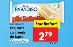 Lidl KINDER PARADISO Prăjitură cu cremă de lapte Ofertă