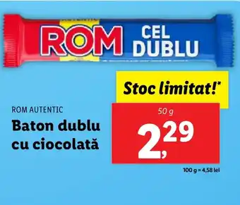 Lidl ROM AUTENTIC Baton dublu cu ciocolată Ofertă