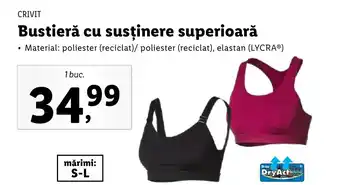 Lidl CRIVIT Bustieră cu susținere superioară Ofertă