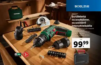 Lidl PARKSIDE Şurubelniță cu acumulator, cu accesorii interschimbabile Ofertă