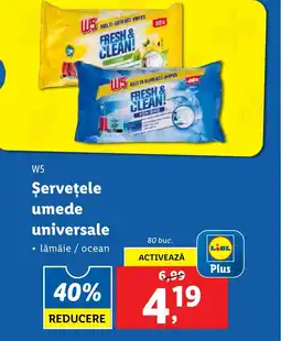 Lidl W5 Şerveţele umede universale Ofertă