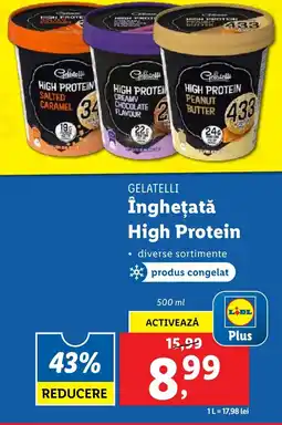 Lidl GELATELLI Îngheţată High Protein Ofertă