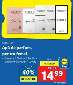 Lidl SUDDENLY Apă de parfum, pentru femei Ofertă