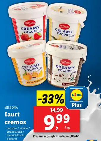 Lidl MILBONA Iaurt cremos Ofertă