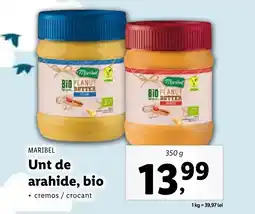 Lidl MARIBEL Unt de arahide, bio Ofertă