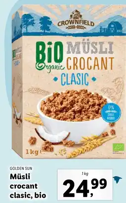 Lidl GOLDEN SUN Müsli crocant clasic, bio Ofertă