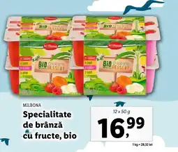 Lidl MILBONA Specialitate de brânză cu fructe, bio Ofertă