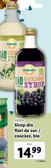 Lidl SOLEVITA Sirop din flori de soc/ coacǎze, bio Ofertă