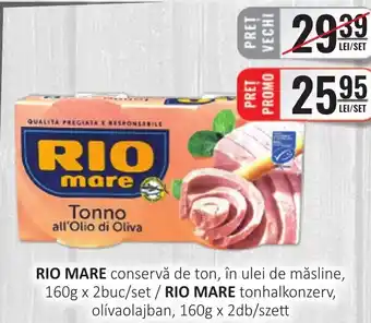 CBA RIO MARE conservă de ton, în ulei de măsline Ofertă