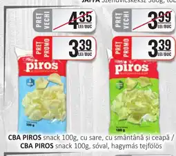 CBA CBA PIROS snack, cu sare, cu smântână şi ceapă Ofertă