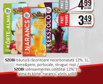 CBA SZOBI băutură răcoritoare necarbonatată 12%, mere&pere, portocale, struguri roşii Ofertă