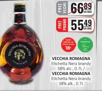 CBA VECCHIA ROMAGNA Etichetta Nera brandy 38% alc. Ofertă