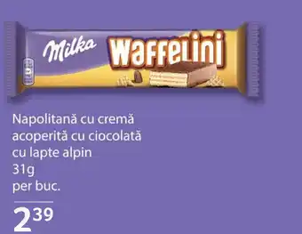 Selgros Napolitană cu cremǎ acoperită cu ciocolată cu lapte alpin Ofertă