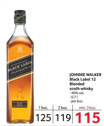 Selgros JOHNNIE WALKER Black Label 12 Blended scoth whisky Ofertă